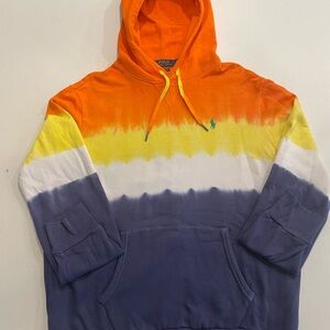 Ralph Lauren Men's Colorblock Hoodie - Orange, Yellow, Blue